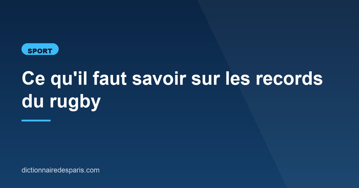 Illustration de l'article consacré aux records du rugby